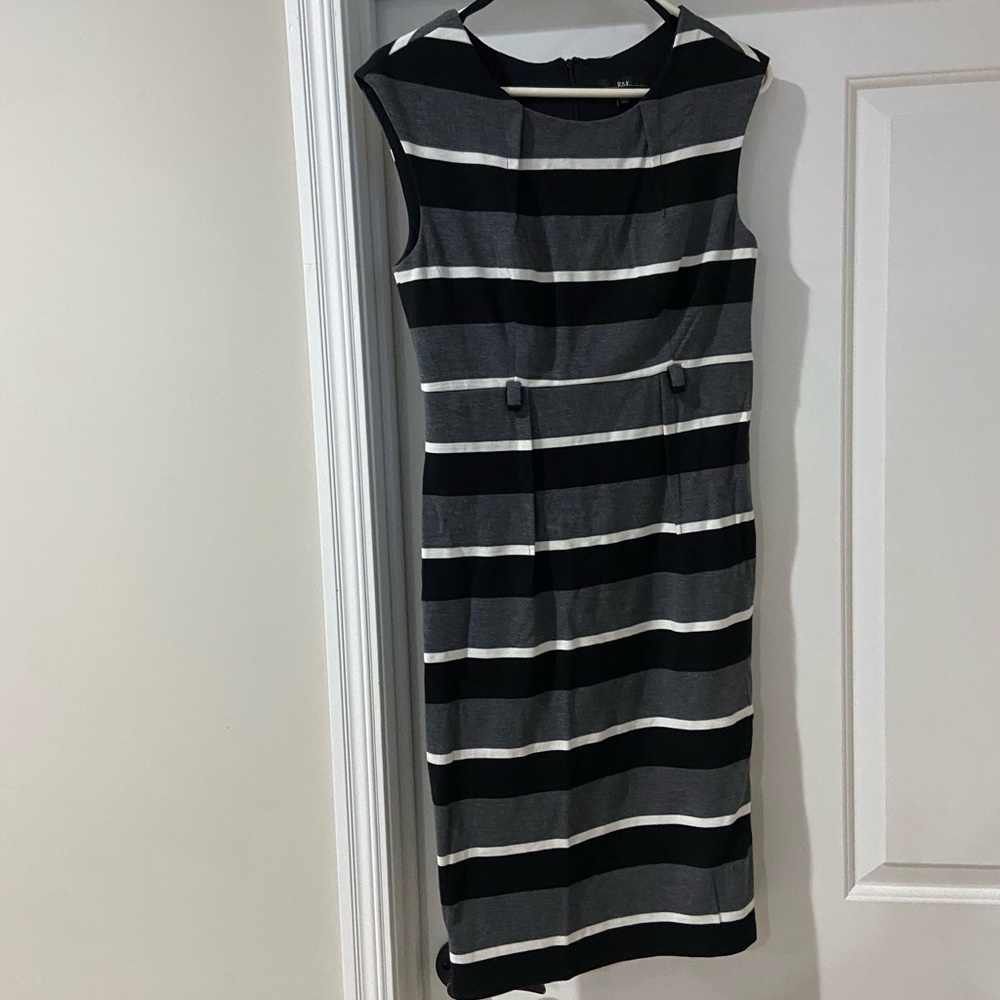 Black and white stripped R&K sheath dress